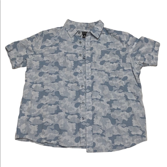 Rocawear- Button Up Shirt Blue Camo - Picture 1 of 2